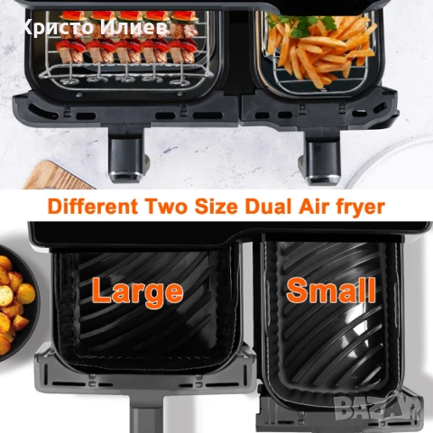 Комплект аксесоари за еър фрайър Airfryer силиконова тава мъфини четка скара шишчета, снимка 5 - Фритюрници - 50927415
