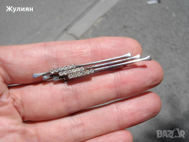 СТАРА ПОСРЕБРЕНА БРОШКА , снимка 3 - Антикварни и старинни предмети - 51157269