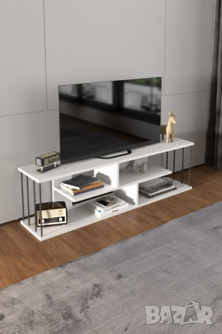 Шкаф за телевизор / Модерен ТВ шкаф в два цвята - бор/бял / ТВ секция, снимка 8 - Шкафове - 51816345