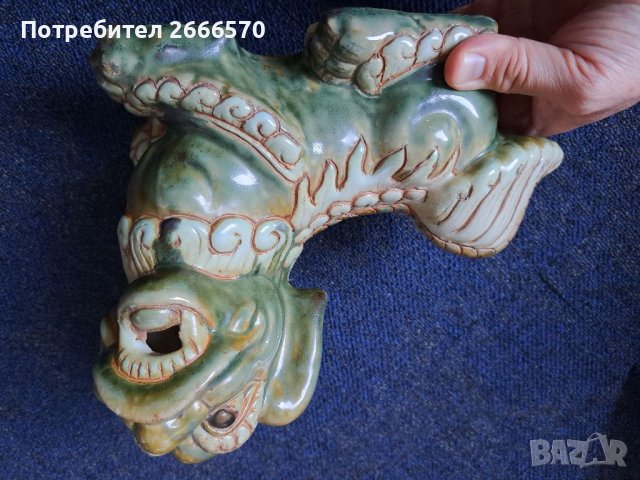  Vintage Large Ceramic Foo Dog Statue      Китаиски порцелан , китайско кучие, снимка 16 - Антикварни и старинни предмети - 41681370