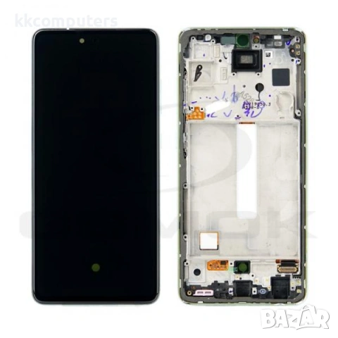 LCD Дисплей за Samsung SM-A528 / A52s 5G 2021 / GH82-26861E / GH82-26863E / Тъч скрийн + Рамка / Зел