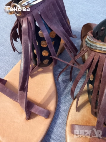 Дамски сандали естествена кожа номер 37, снимка 4 - Сандали - 51545370