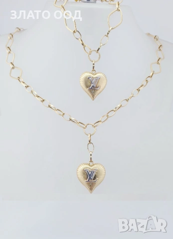 Златни колиета със сърца 14К, снимка 18 - Колиета, медальони, синджири - 53389777