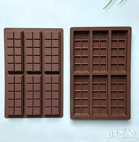 6 правоъгълни плочки квадрати Силиконов молд за дубайски шоколад 