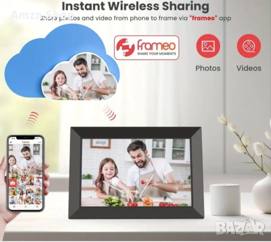 10.1" Smart Цифрова рамка за снимки дигитална фоторамка 1280х800 HD IPS сензорен екран, снимка 9 - Друга електроника - 48621394