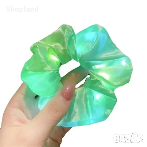Скрънчи за коса с LED светлини, снимка 7 - Шноли, диадеми, ленти - 48547912
