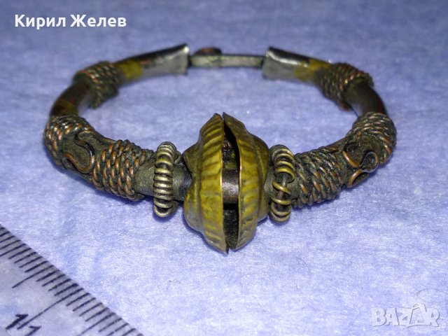 СТАРИННА СРЕБРИСТА ЕтноАРТ ВИСУЛКА МЕД МЕСИНГ СТОМАНА РЪЧНА МАЙСТОРСКА ОРНАМЕНТИРАНА ИЗРАБОТКА 28035, снимка 5 - Антикварни и старинни предмети - 40684987