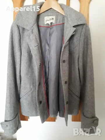 Американско вълнено късо палто с качулка, L, снимка 4 - Палта, манта - 49789604