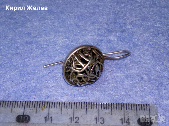 ВИНТИДЖ АРТ СРЕБЪРНА ОБЕЦА ЛАКИРАНО СРЕБРО 925 МАЙСТОРСКА АЖУРНА РЪЧНА ИЗРАБОТКА 43337, снимка 5 - Обеци - 44722350