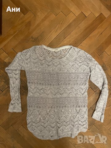 Бежова плетена блуза LOGG M, снимка 2 - Блузи с дълъг ръкав и пуловери - 38810537
