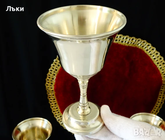 Посребрени чаши за вино 160 мл.,релеф. , снимка 2 - Антикварни и старинни предмети - 51395179