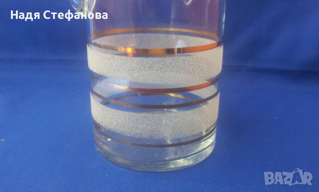 Комплект ретро чаши и кана за алкохол, чашите са 6 бр/посипка, златни кантове/, снимка 6 - Други ценни предмети - 39984218