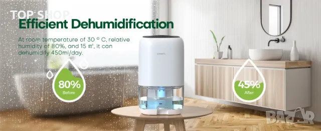 Влагоабсурбатор / Изсушител CONOPU 1000 мл с LED , снимка 17 - Овлажнители и пречистватели за въздух - 48805017