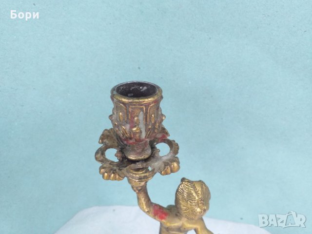 Бронзов свещник, снимка 8 - Статуетки - 34027240