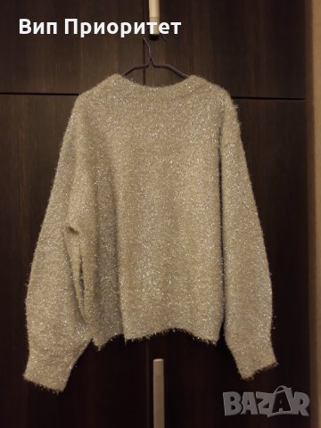 сребриста ефектна топла блуза с дълъг ръкав моден бранд , снимка 4 - Блузи с дълъг ръкав и пуловери - 35956272