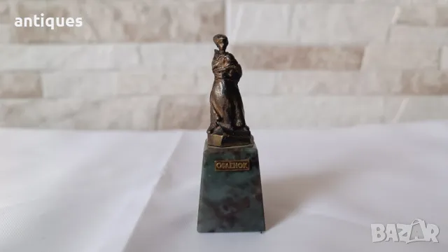 Стара руска бронзова пластика - ОРЛЕНОК - бронз и гранит, снимка 1