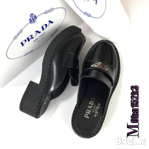 чехли от естествена кожа prada, снимка 2 - Чехли - 50745279