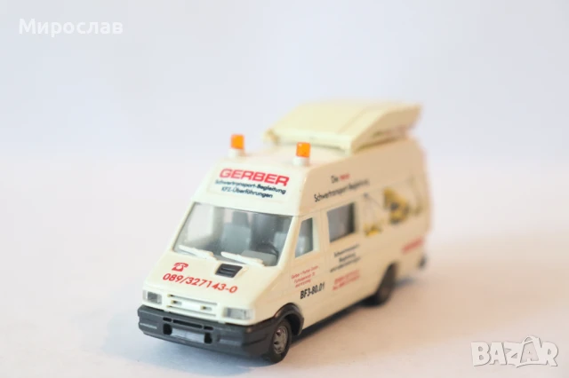 BUSCH H0 1/87 IVECO ТЕЖКОТОВАРЕН ИЗВЪНГАБАРИТЕН ТРАНСПОРТ МОДЕЛ КОЛИЧКА, снимка 2 - Колекции - 50682301