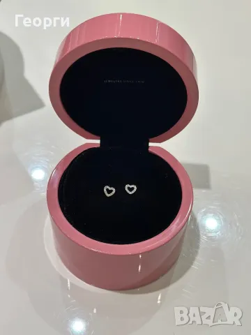 Обеци с диаманти, бяло злато, TOUS, снимка 2 - Обеци - 49743926