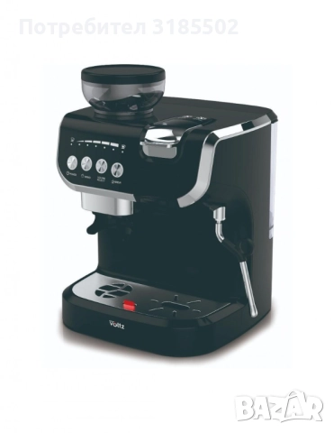 Кафемашина с вградена кафемелачка Voltz, 2672W, резервоар 2 литра, 5 адаптера, снимка 2 - Кафемашини - 51514504