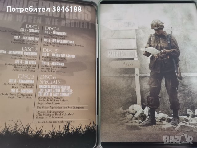 Band of Brothers (DVD, 2002, 6-Disc Set) in Metal Box, снимка 2 - DVD филми - 42345198