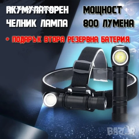 Акумулаторен LED челник за глава фенер и къмпинг лампа с магнит риболов туризъм палатка планинарство, снимка 2 - Къмпинг осветление - 50938359