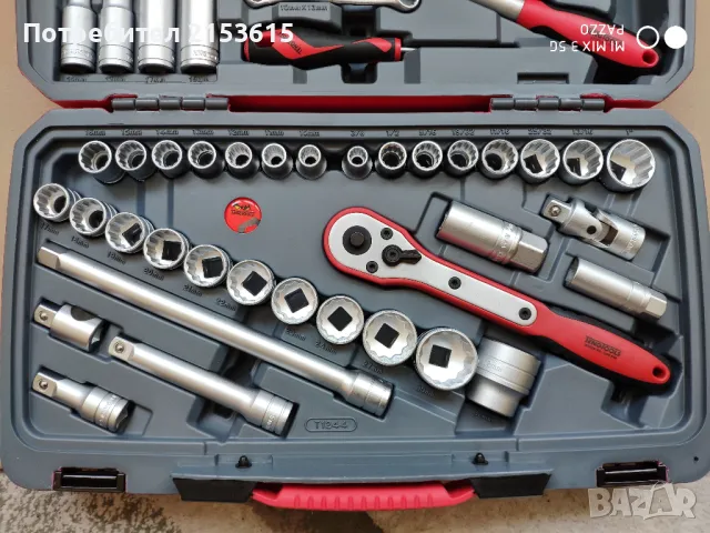 Teng tools тенг 1/2 гидория 44 части качествени вложки камъни комплект хром ванадий, снимка 2 - Куфари с инструменти - 48530987