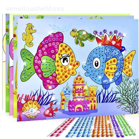 Детски комплект за рисуване с диаманти, снимка 5 - Рисуване и оцветяване - 41240685