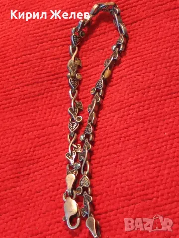 СТАРА ФЛОРАЛНА СРЕБЪРНА ГРИВНА ПАТИНИРАНО СРЕБРО 925 с ГНЕЗДА За ИНКРУСТИРАНЕ на СКЪПИ КАМЪНИ 19416, снимка 16 - Гривни - 50056576