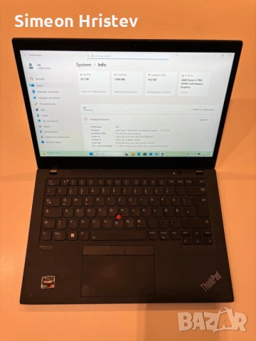 Lenovo ThinkPad T14s Gen 2 | Ryzen 5 Pro | 16GB | 512GB SSD | LTE | КАТО НОВ