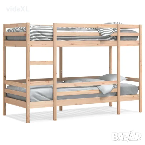vidaXL Двуетажно легло без матрак 90x200 cm масивна дървесина бор