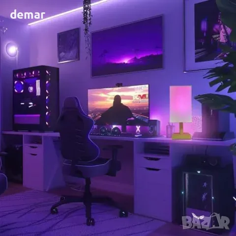 Безжива лампа с RGB E14, акумулаторна, дистанционно, таймер и димер, снимка 6 - Лампи за таван - 55933511