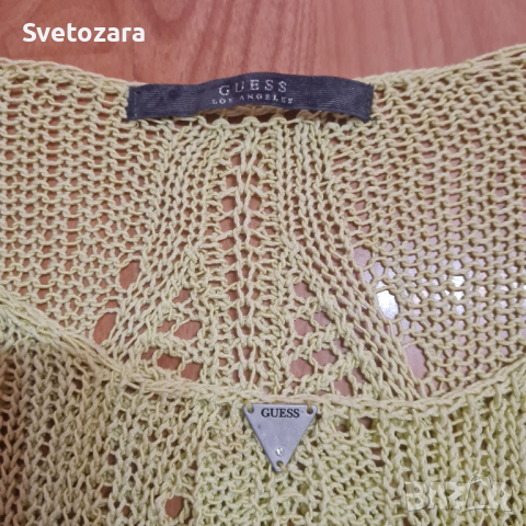 GUESS Los Angeles, оригинален дамски топ, цвят лайм / размер S,но по-скоро отговоря на М/, снимка 6 - Блузи с дълъг ръкав и пуловери - 44583477