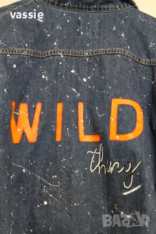 Ръчно рисувано дамско дънково яке, снимка 8 - Якета - 49786066