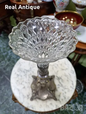 Антикварна колекционерска кристална  висока чаша бокал ваза ART Nouveau , снимка 9 - Антикварни и старинни предмети - 50023905