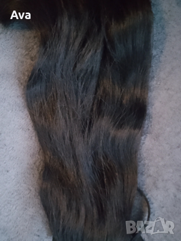 Опашка от естествена коса Черна, снимка 3 - Аксесоари за коса - 53002727