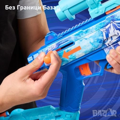 Нов детски бластер Nerf Loadout FrostFusion Blaster с 30 N1 стрели и 4 приставки, снимка 7 - Други - 51590737