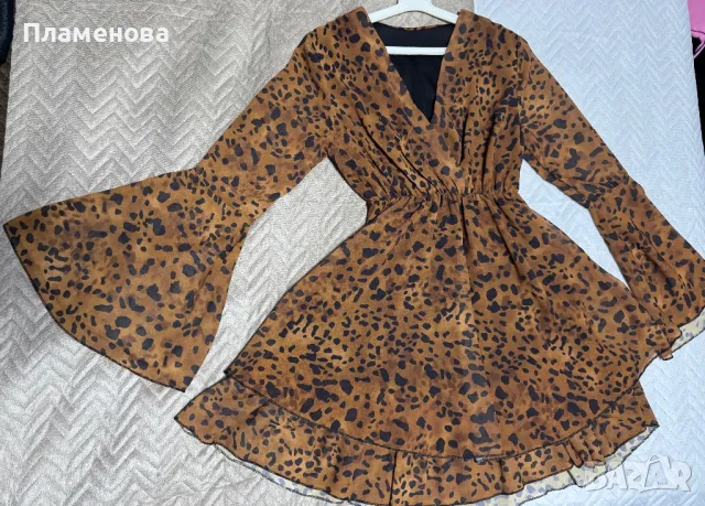 Дамска рокля с тигров принт - One size