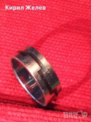 МОДЕН ПРЪСТЕН БЛАГОРОДНА НЕРЪЖДАЕМА СТОМАНА ТИП ХАЛКА 23799, снимка 3 - Пръстени - 33362652