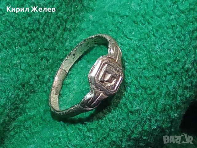 Перфектен интересен пръстен сачан с БУКВА Е - Ръчна ИЗРАБОТКА 59711, снимка 2 - Антикварни и старинни предмети - 29004293