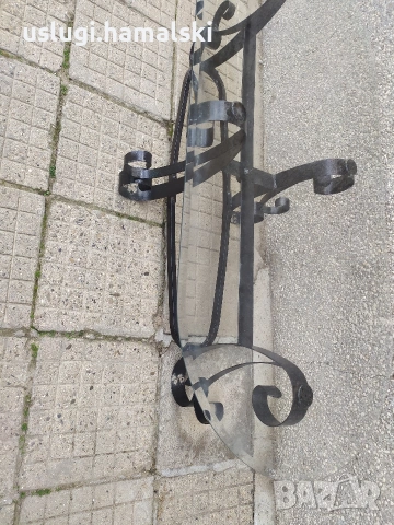 Холна маса стъкло/желязо, снимка 4 - Маси - 53619739