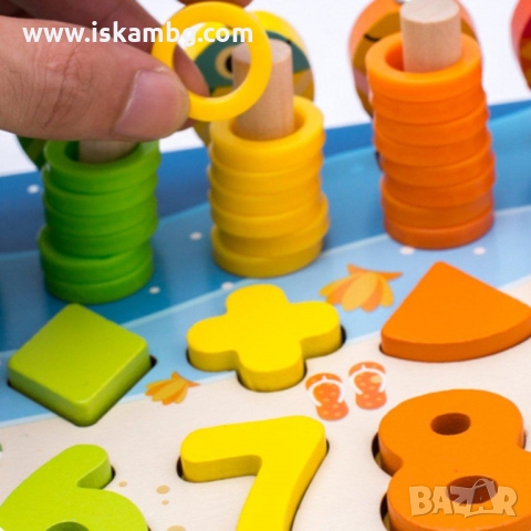 Дървена дъска за игра по метода на Монтесори - КОД 3630, снимка 11 - Образователни игри - 36034512