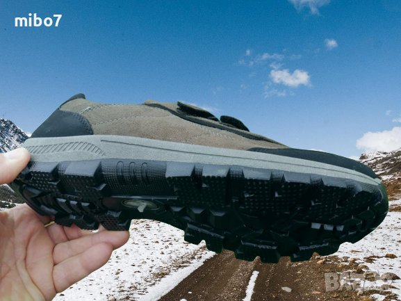  Мъжки маратонки с лепенки велкро и гумено, директно излято ходило в зелено- CAIDAI, снимка 3 - Маратонки - 39479827