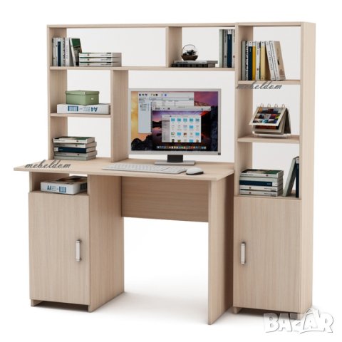 Бюро 110см. с надстройка,врата и етажерка с плавна врата(код-0909), снимка 4 - Бюра - 41045770