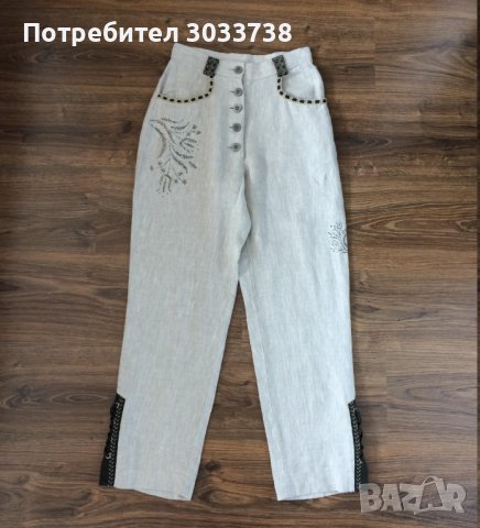 Alphorn Trachten Дамски ленени пантлаони бохо стил, снимка 2 - Панталони - 41569823