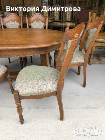 Комплект трапезария: маса и 6 стола, снимка 13 - Маси - 53585727