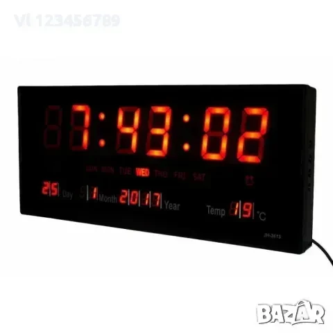 Голям LED електронен часовник 3615 с големи цифри, снимка 3 - Стенни часовници - 50689452
