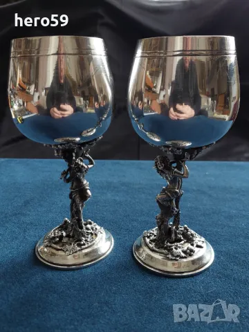 Прекрасни сребърни чаши,ръчно изработени, сребро 800,вместимост 200 мл.сребърна кана,сребърна чаша, снимка 1