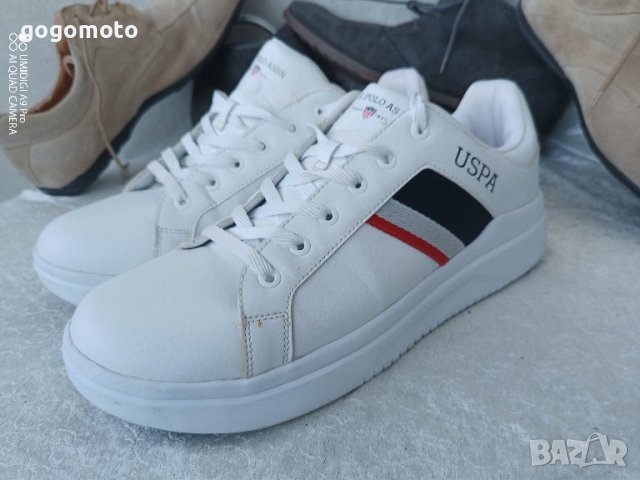 Кецове Като нови мъжки бели, спортни обувки U.S. Polo Assn®, 44 - 45