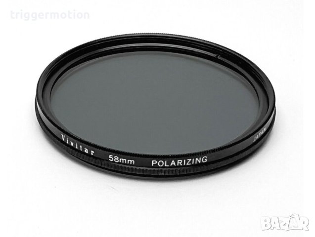 58mm Винтидж Vivitar Polarizer Slim Frame Фотографски Поляризационен филтър, снимка 3 - Обективи и филтри - 41597253